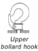 Upper bollard hook